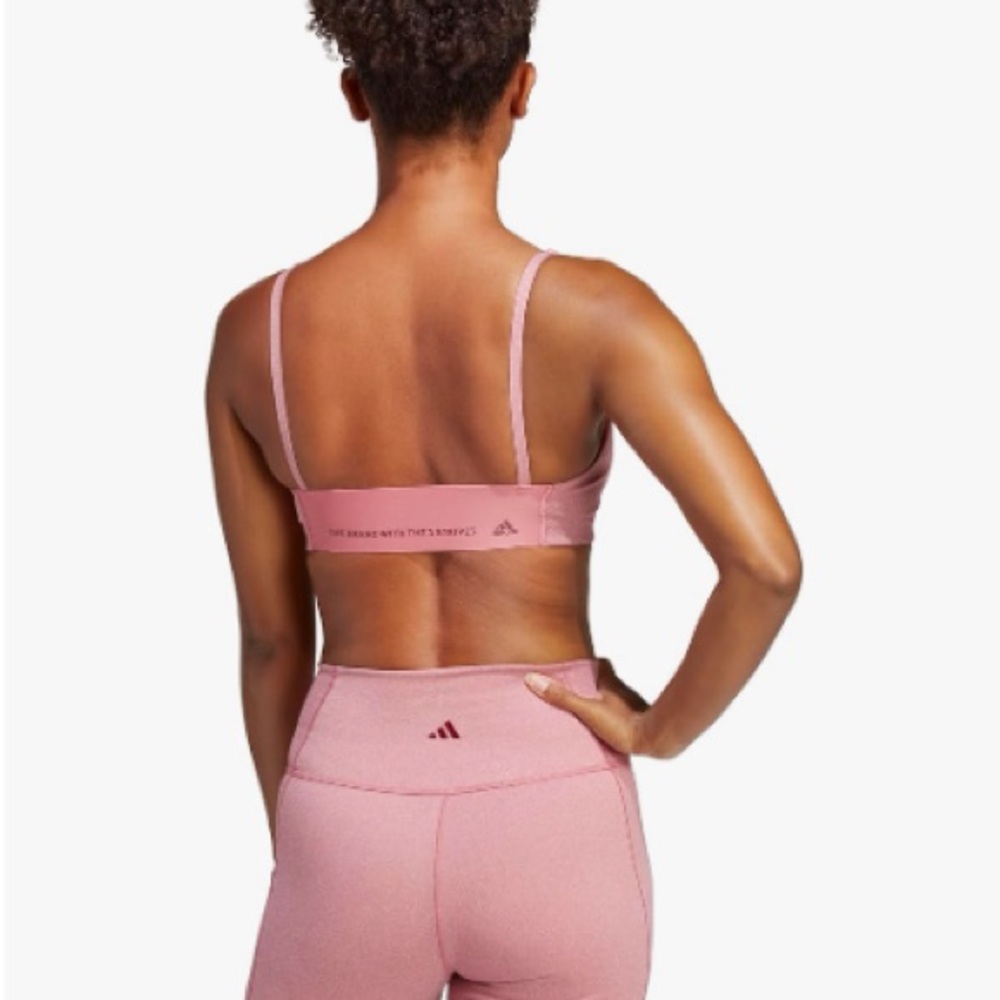 Adidas Women's Dusty Rose Sports Bra - Picture 2 of 9